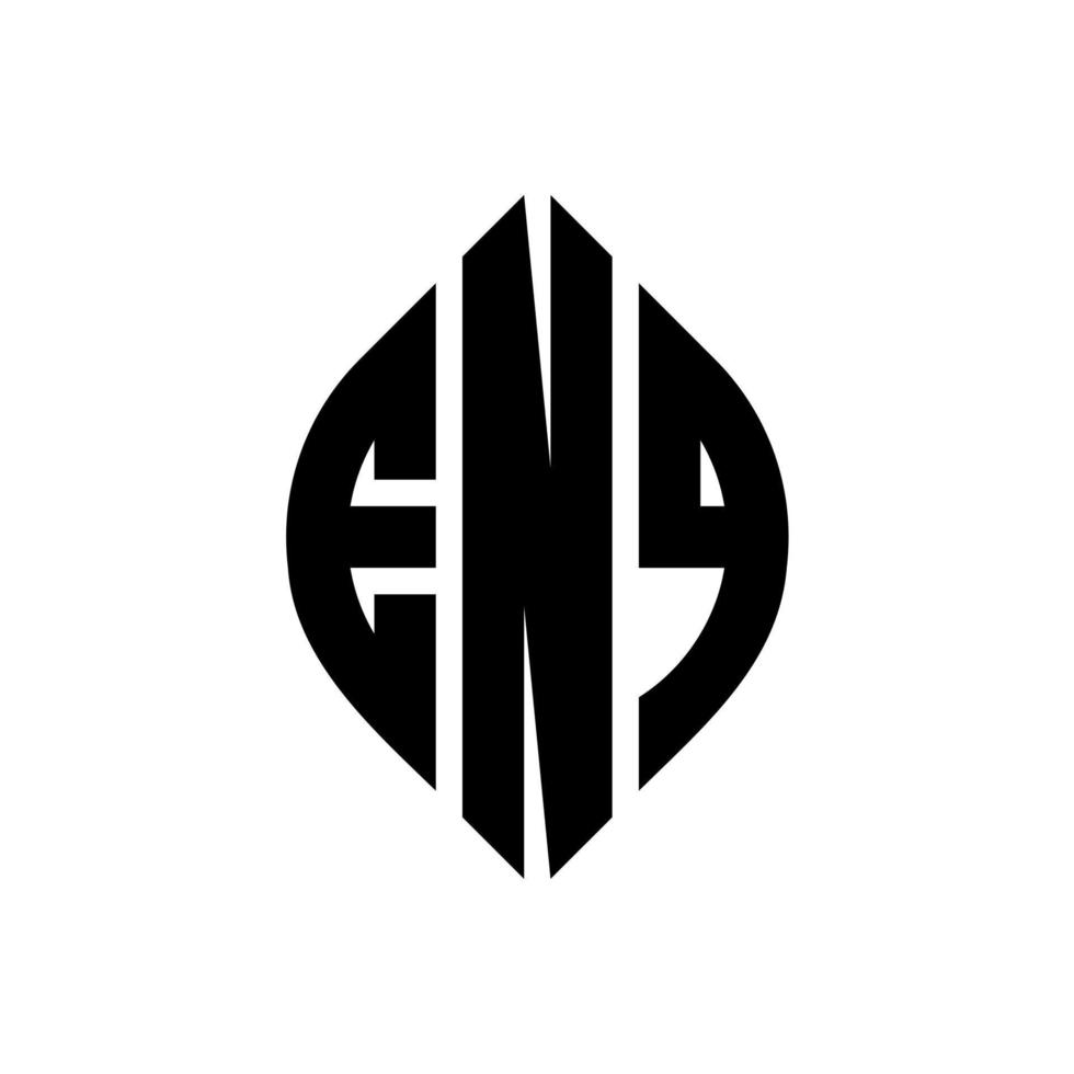 enq cirkel letter logo-ontwerp met cirkel en ellipsvorm. enq ellipsletters met typografische stijl. de drie initialen vormen een cirkellogo. enq cirkel embleem abstracte monogram brief mark vector. vector