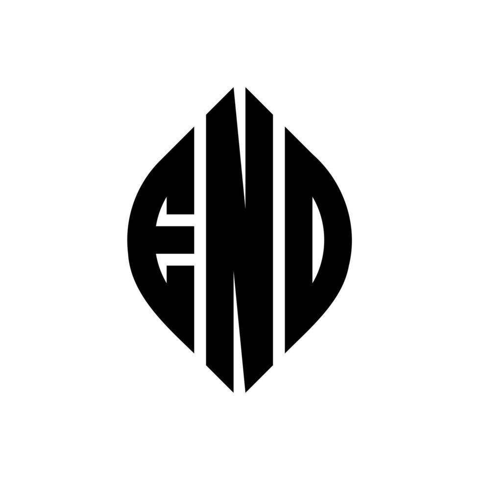 eno cirkel letter logo-ontwerp met cirkel en ellipsvorm. eno ellipsletters met typografische stijl. de drie initialen vormen een cirkellogo. eno cirkel embleem abstracte monogram brief mark vector. vector