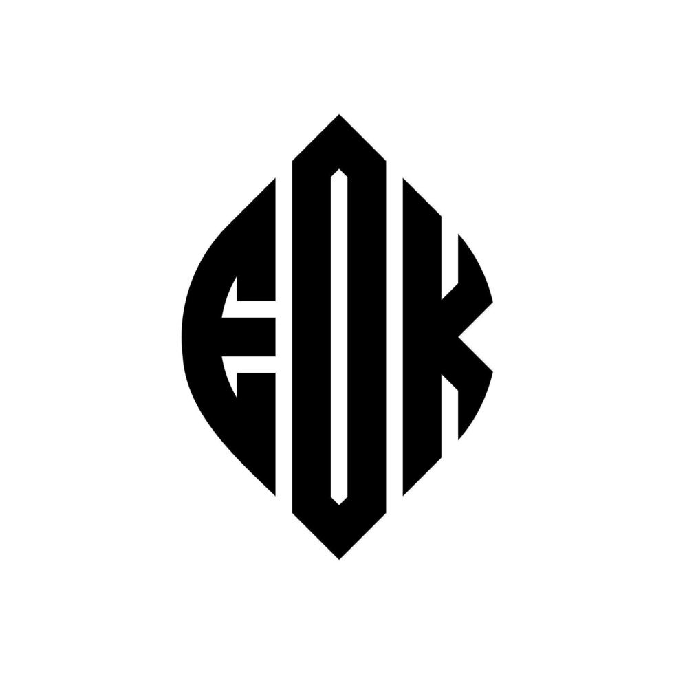 eok cirkel letter logo-ontwerp met cirkel en ellipsvorm. eok ellipsletters met typografische stijl. de drie initialen vormen een cirkellogo. eok cirkel embleem abstracte monogram brief mark vector. vector