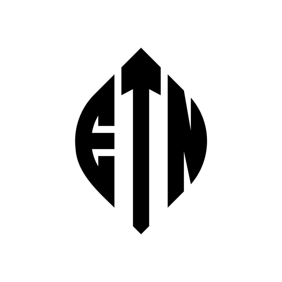 etn cirkel letter logo ontwerp met cirkel en ellipsvorm. etn ellipsletters met typografische stijl. de drie initialen vormen een cirkellogo. etn cirkel embleem abstracte monogram brief mark vector. vector