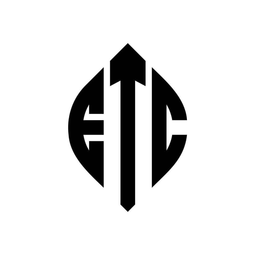 etc cirkel letter logo ontwerp met cirkel en ellipsvorm. enz. ellipsletters met typografische stijl. de drie initialen vormen een cirkellogo. enz. cirkel embleem abstracte monogram brief mark vector. vector