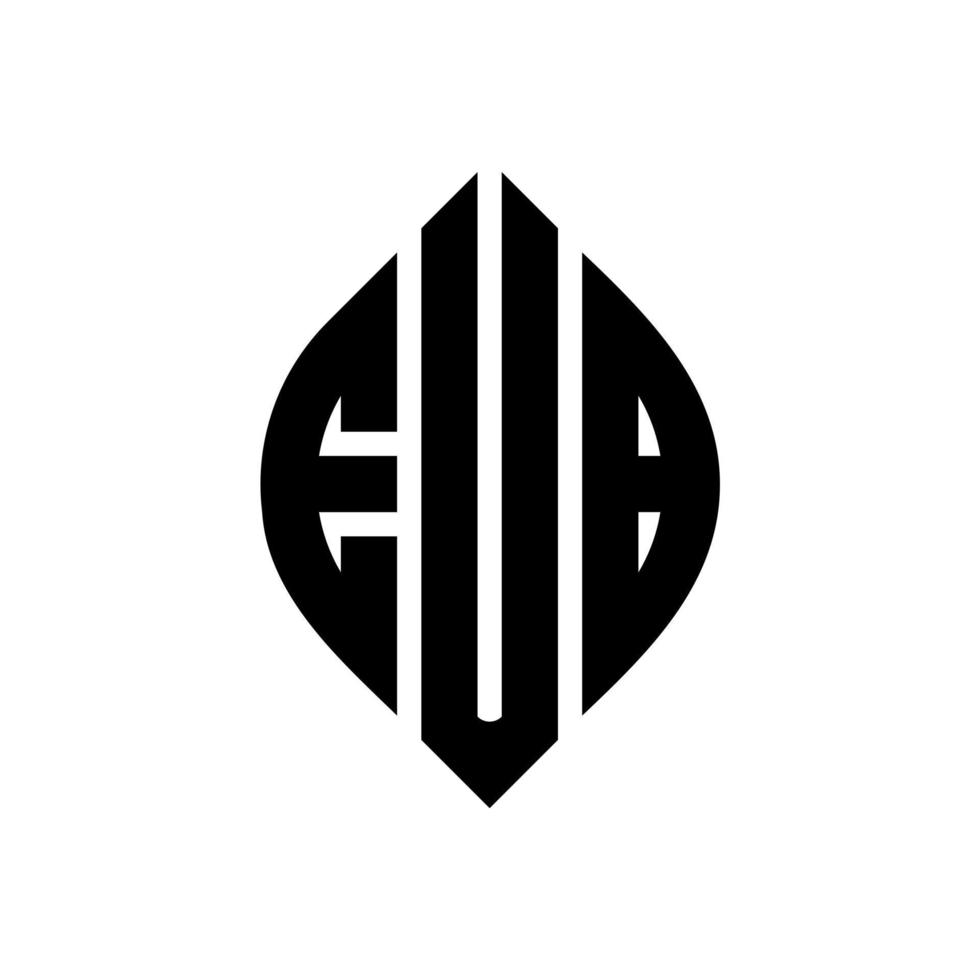 eub cirkel letter logo-ontwerp met cirkel en ellipsvorm. eub ellipsletters met typografische stijl. de drie initialen vormen een cirkellogo. eub cirkel embleem abstracte monogram brief mark vector. vector