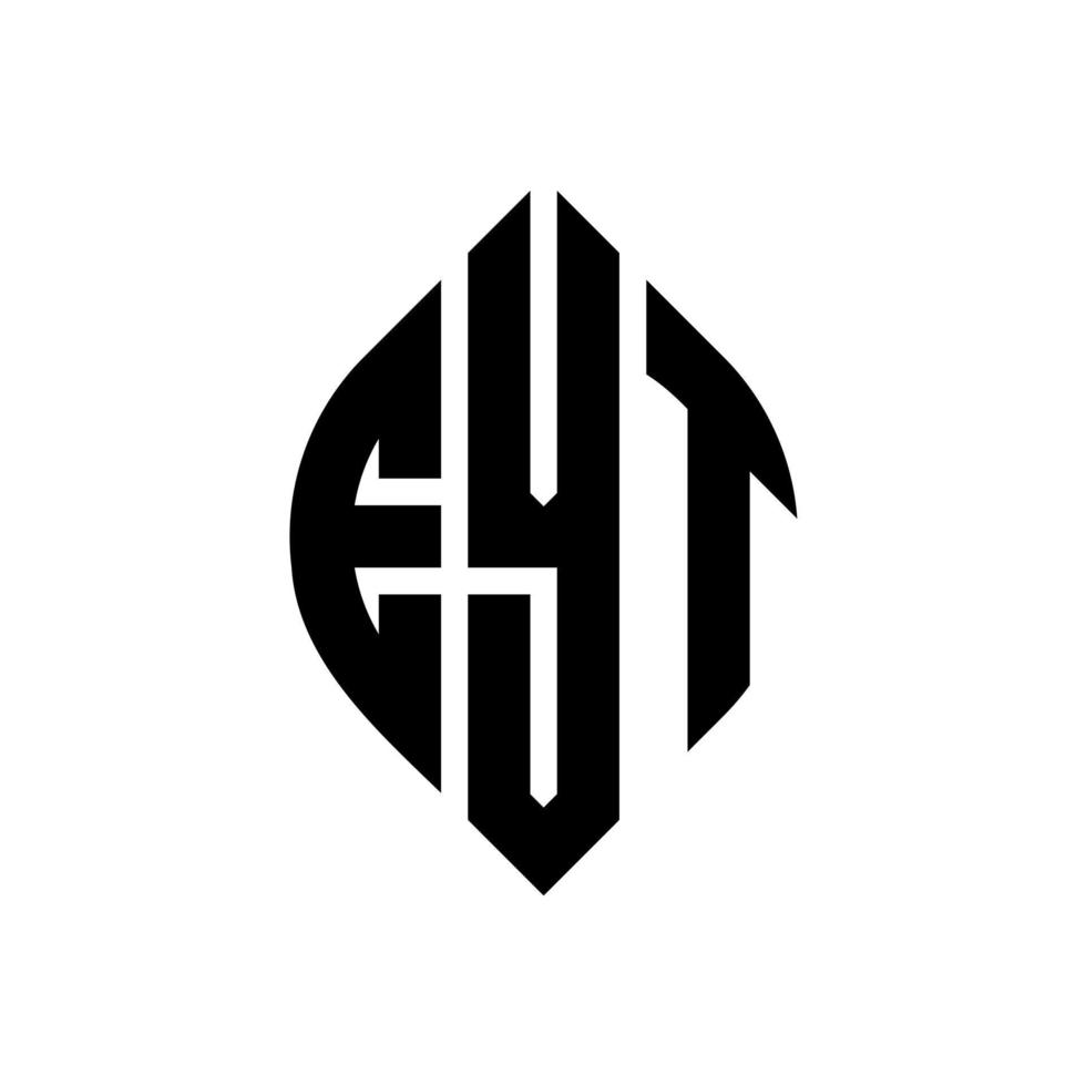 eyt cirkel letter logo-ontwerp met cirkel en ellipsvorm. eyt ellips letters met typografische stijl. de drie initialen vormen een cirkellogo. eyt cirkel embleem abstracte monogram brief mark vector. vector