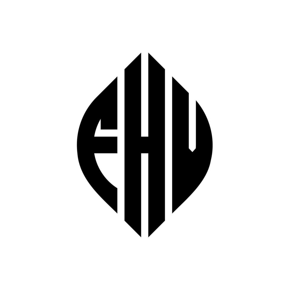 fhv cirkel letter logo ontwerp met cirkel en ellipsvorm. fhv ellipsletters met typografische stijl. de drie initialen vormen een cirkellogo. fhv cirkel embleem abstracte monogram brief mark vector. vector