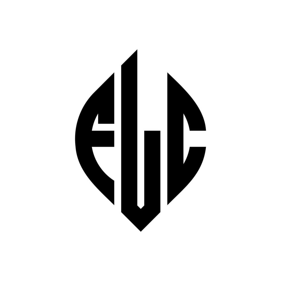 flc cirkel letter logo-ontwerp met cirkel en ellipsvorm. flc ellipsletters met typografische stijl. de drie initialen vormen een cirkellogo. flc cirkel embleem abstracte monogram brief mark vector. vector