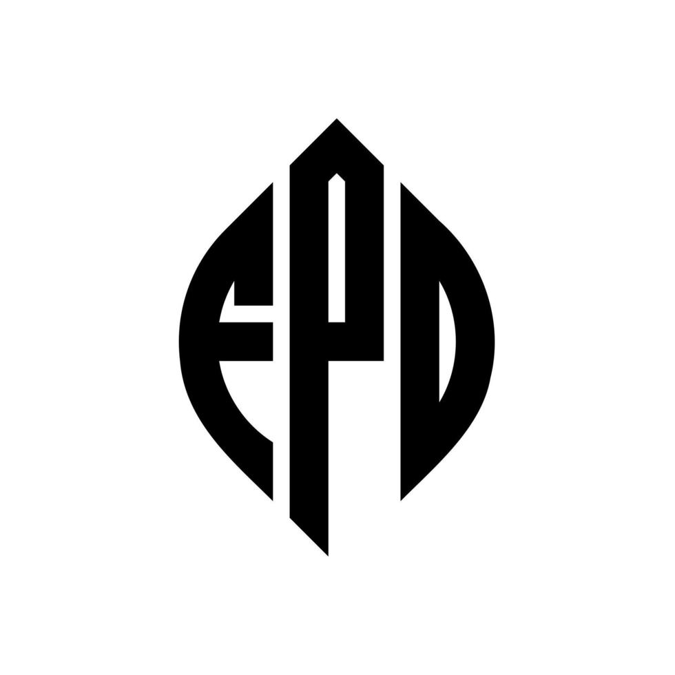 fpo cirkel letter logo ontwerp met cirkel en ellipsvorm. fpo-ellipsletters met typografische stijl. de drie initialen vormen een cirkellogo. fpo cirkel embleem abstracte monogram brief mark vector. vector