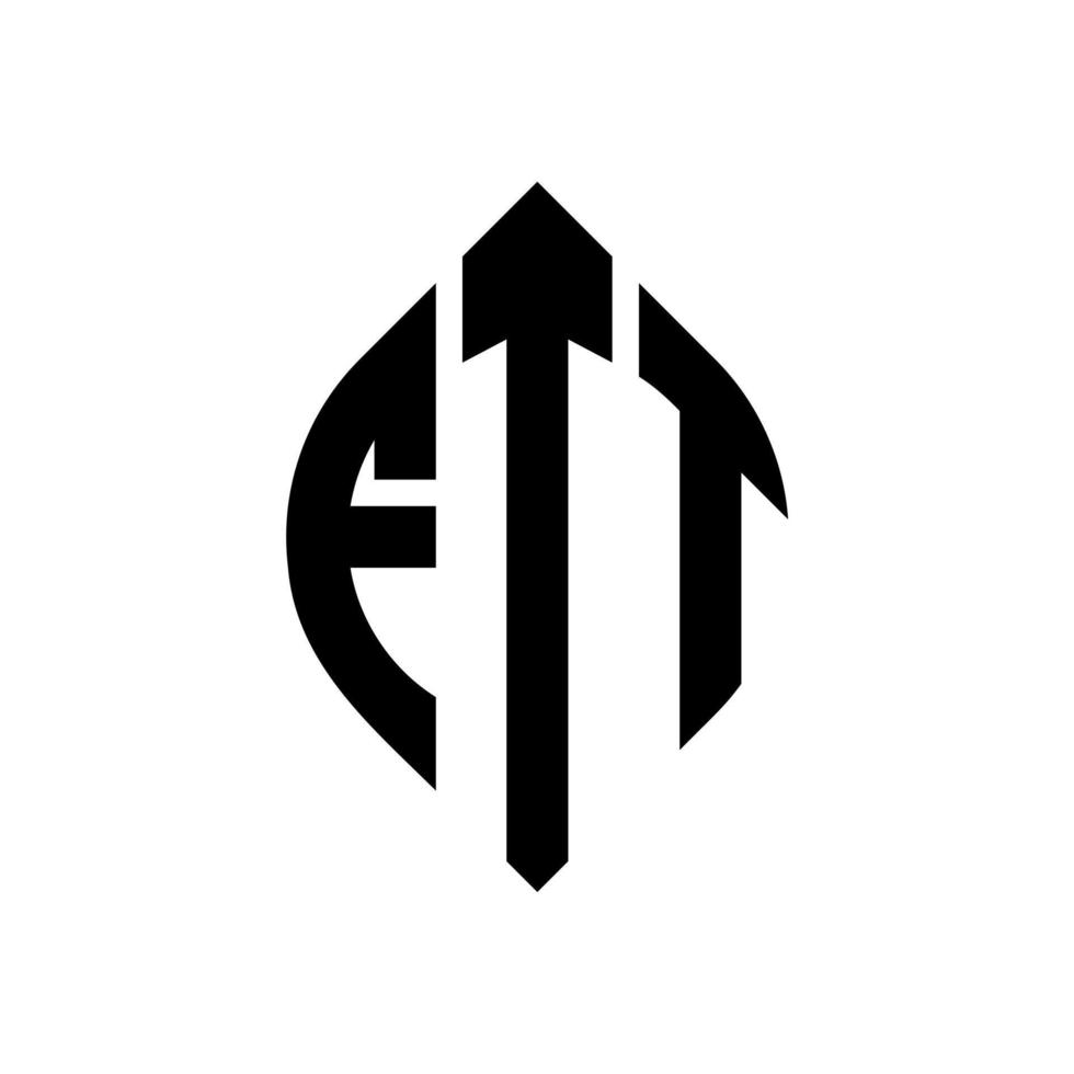 ftt cirkel letter logo-ontwerp met cirkel en ellipsvorm. ftt ellipsletters met typografische stijl. de drie initialen vormen een cirkellogo. ftt cirkel embleem abstracte monogram brief mark vector. vector