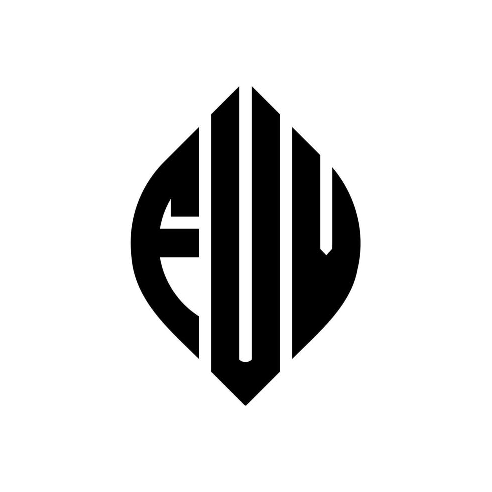 fuv cirkel letter logo ontwerp met cirkel en ellipsvorm. fuv ellipsletters met typografische stijl. de drie initialen vormen een cirkellogo. fuv cirkel embleem abstracte monogram brief mark vector. vector