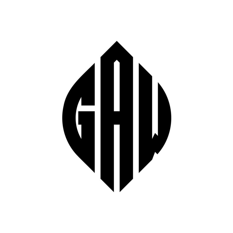 gaw cirkel letter logo ontwerp met cirkel en ellipsvorm. gaw ellips letters met typografische stijl. de drie initialen vormen een cirkellogo. gaw cirkel embleem abstracte monogram brief mark vector. vector