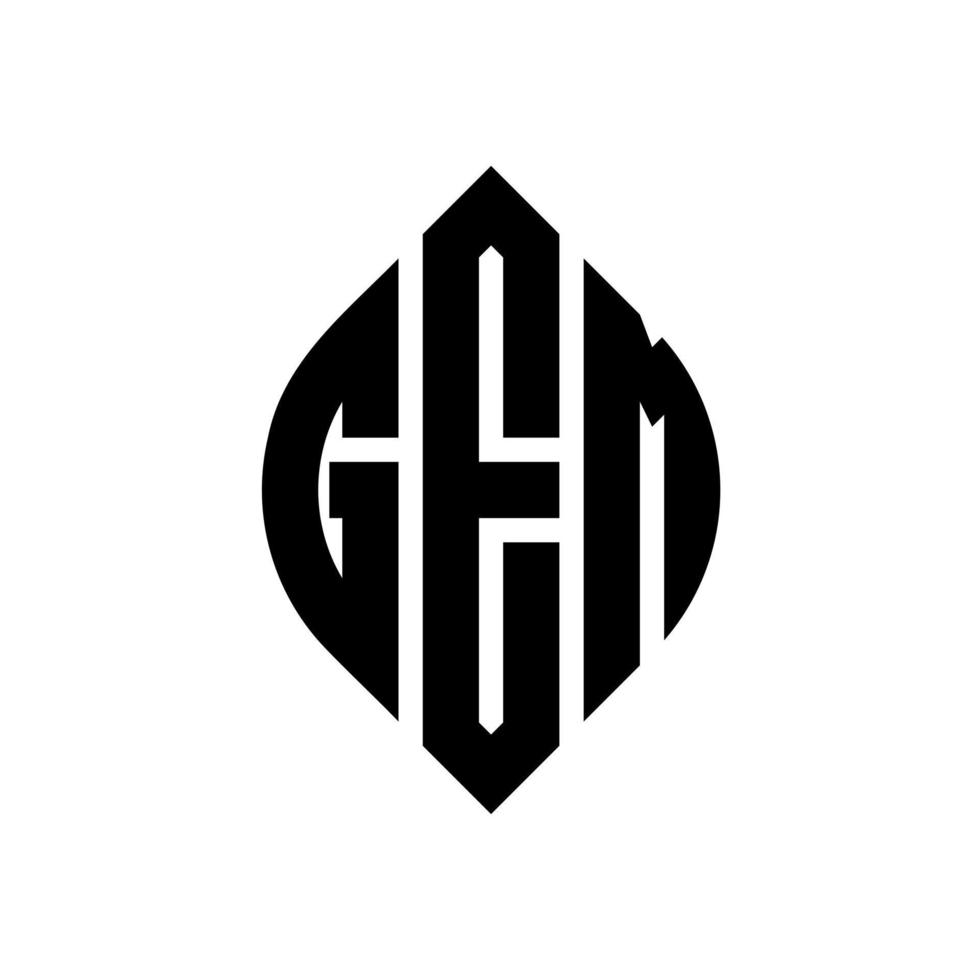 gem cirkel brief logo ontwerp met cirkel en ellipsvorm. gem ellips letters met typografische stijl. de drie initialen vormen een cirkellogo. gem cirkel embleem abstracte monogram brief mark vector. vector