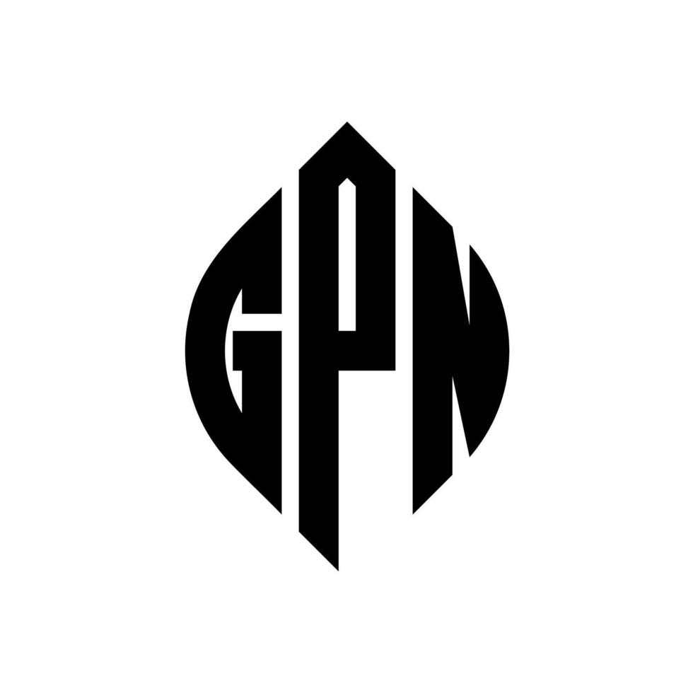 gpn cirkel letter logo ontwerp met cirkel en ellipsvorm. gpn-ellipsletters met typografische stijl. de drie initialen vormen een cirkellogo. gpn cirkel embleem abstracte monogram brief mark vector. vector