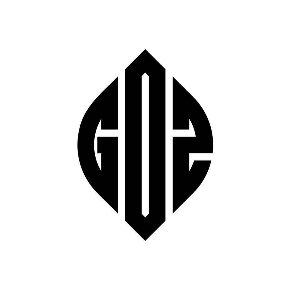 goz cirkel letter logo ontwerp met cirkel en ellipsvorm. goz ellipsletters met typografische stijl. de drie initialen vormen een cirkellogo. goz cirkel embleem abstracte monogram brief mark vector. vector