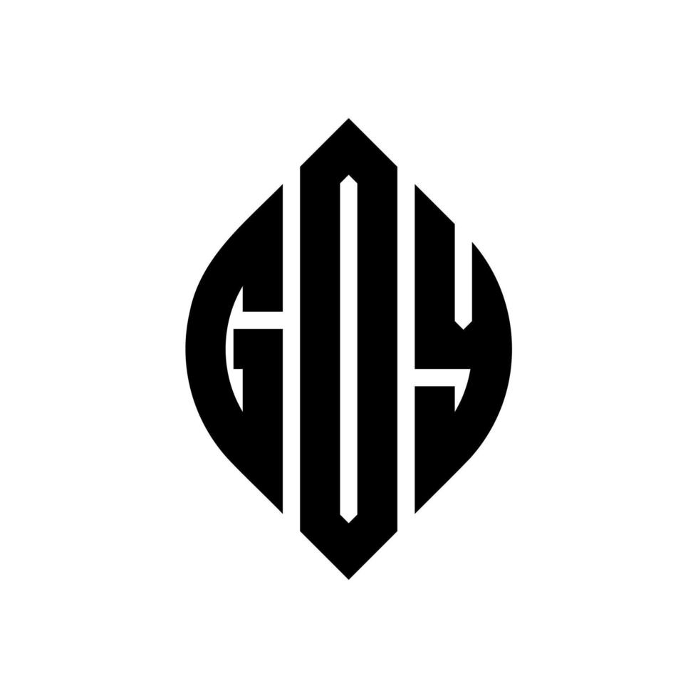 goy cirkel letter logo ontwerp met cirkel en ellipsvorm. goy-ellipsletters met typografische stijl. de drie initialen vormen een cirkellogo. goy cirkel embleem abstracte monogram brief mark vector. vector