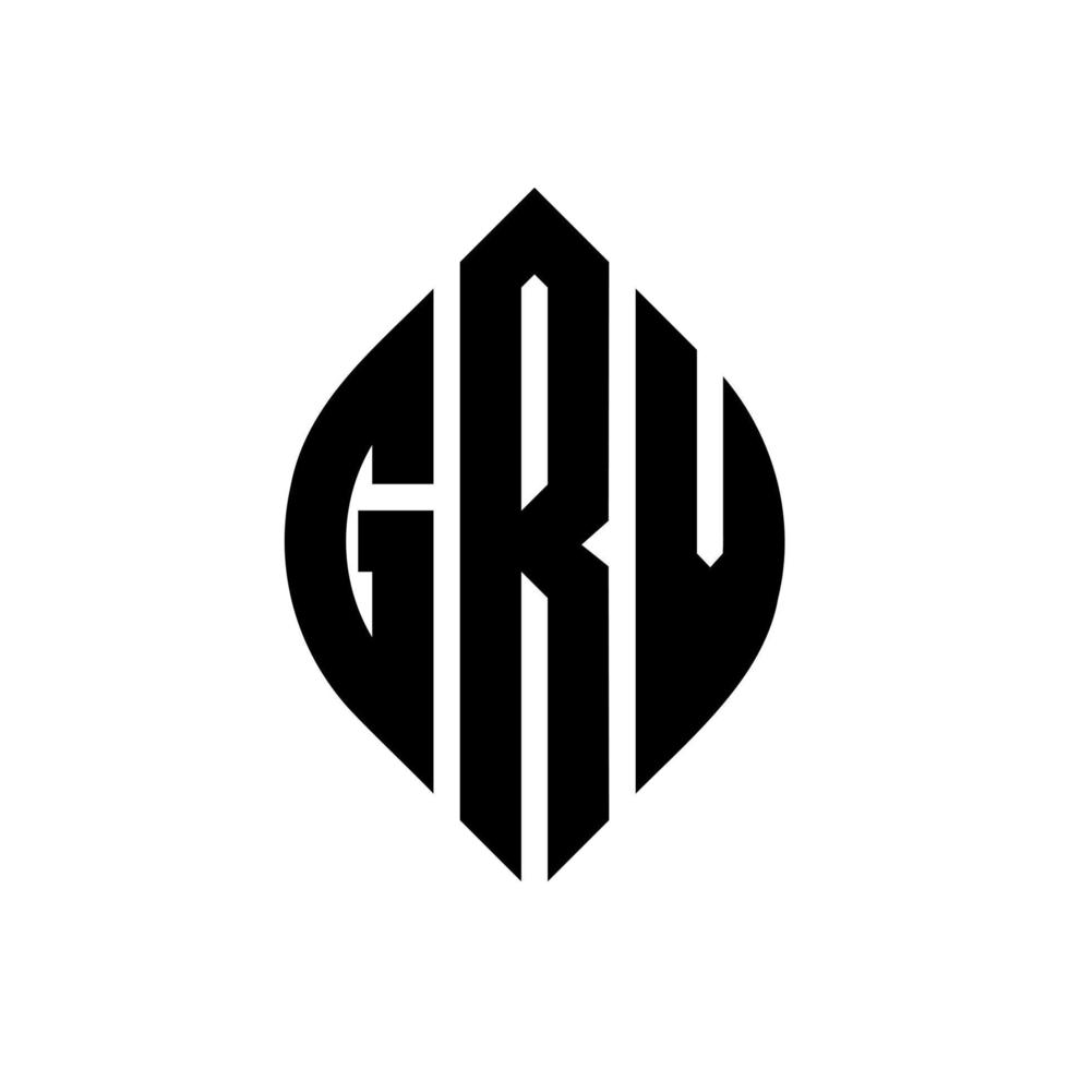 grv cirkel letter logo ontwerp met cirkel en ellipsvorm. grv ellipsletters met typografische stijl. de drie initialen vormen een cirkellogo. grv cirkel embleem abstracte monogram brief mark vector. vector