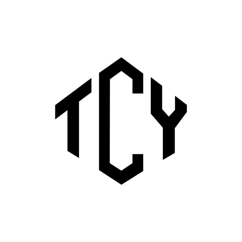 tcy letter logo-ontwerp met veelhoekvorm. tcy veelhoek en kubusvorm logo-ontwerp. tcy zeshoek vector logo sjabloon witte en zwarte kleuren. tcy monogram, business en onroerend goed logo.