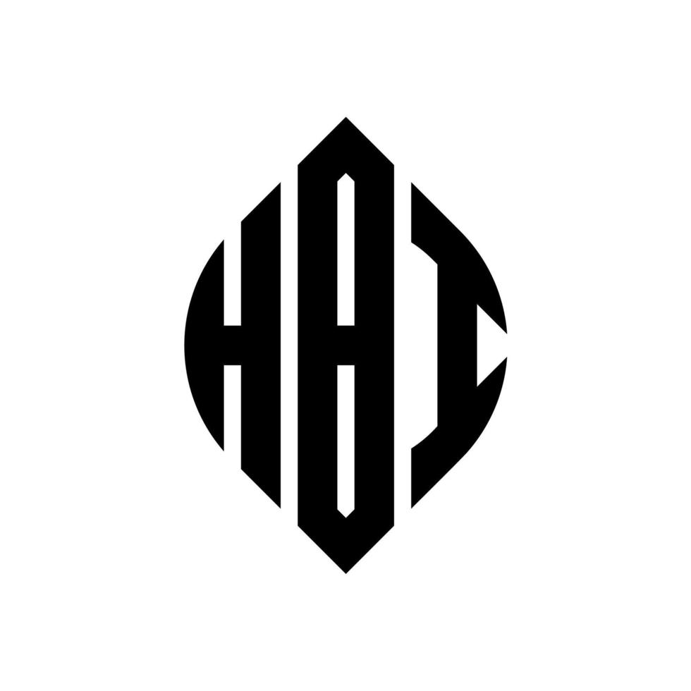 hbi cirkel letter logo ontwerp met cirkel en ellipsvorm. hbi-ellipsletters met typografische stijl. de drie initialen vormen een cirkellogo. hbi cirkel embleem abstracte monogram brief mark vector. vector