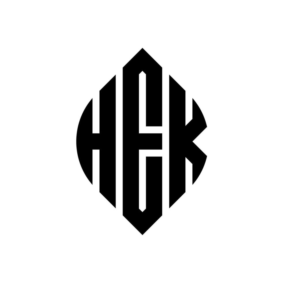 hek cirkel letter logo ontwerp met cirkel en ellipsvorm. hek ellipsletters met typografische stijl. de drie initialen vormen een cirkellogo. hek cirkel embleem abstracte monogram brief mark vector. vector