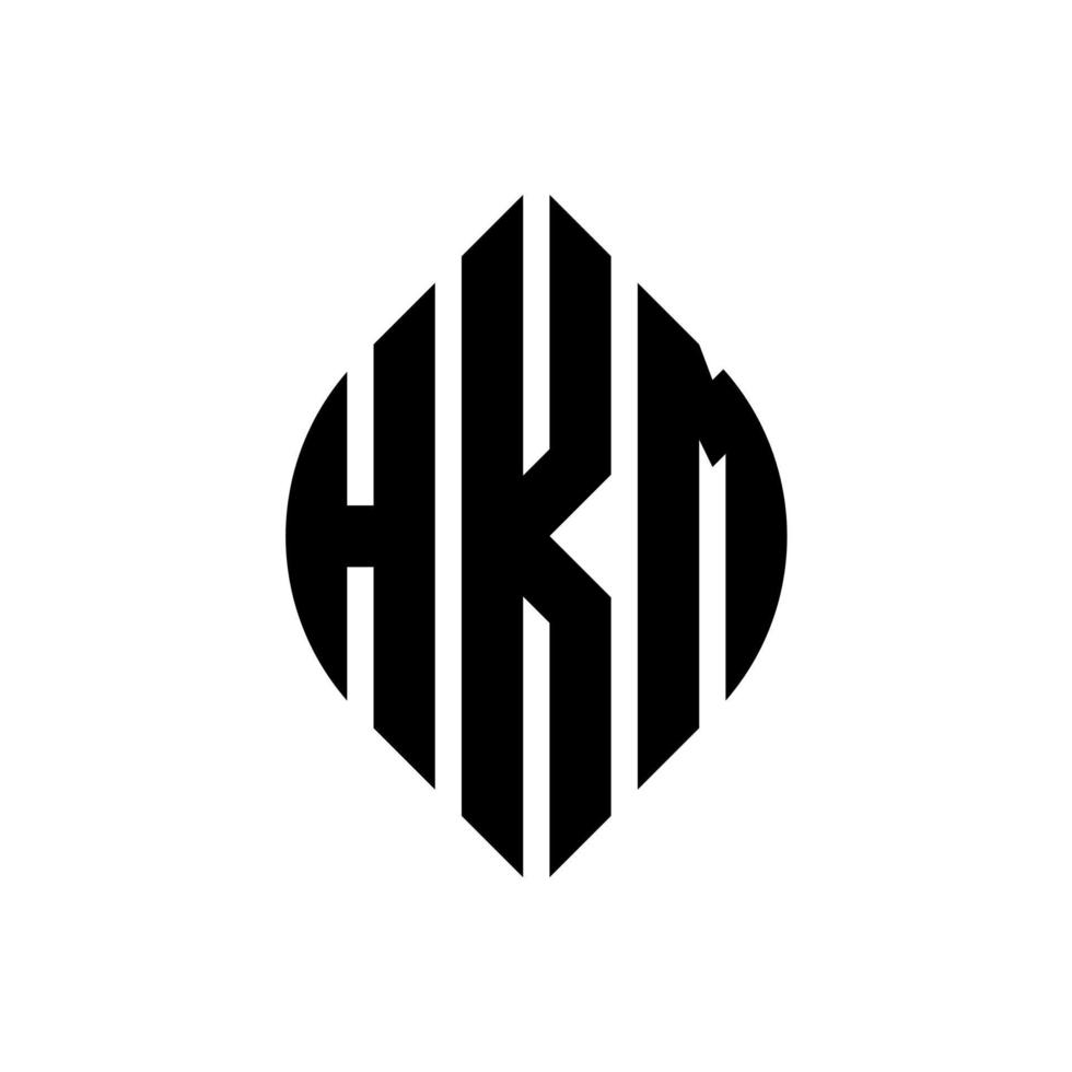 hkm cirkel letter logo ontwerp met cirkel en ellipsvorm. hkm ellipsletters met typografische stijl. de drie initialen vormen een cirkellogo. hkm cirkel embleem abstracte monogram brief mark vector. vector