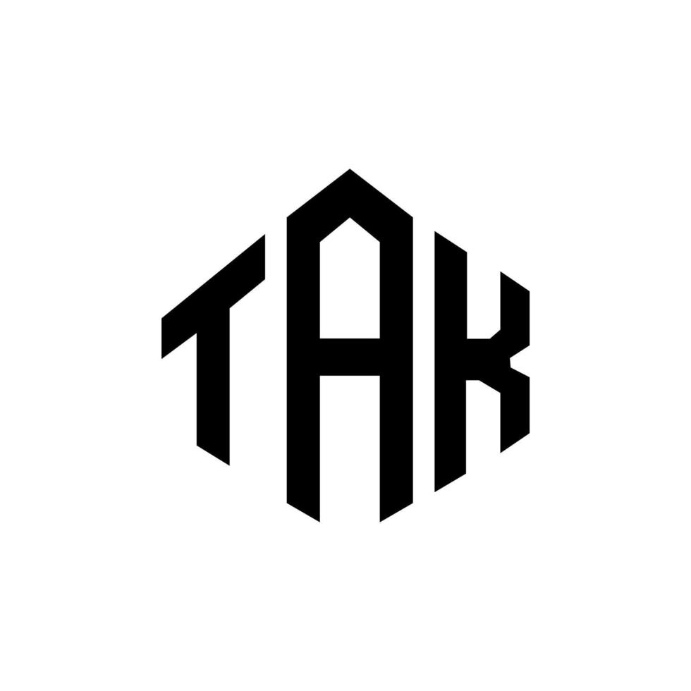 tak letter logo-ontwerp met veelhoekvorm. tak veelhoek en kubusvorm logo-ontwerp. tak zeshoek vector logo sjabloon witte en zwarte kleuren. tak monogram, business en onroerend goed logo.