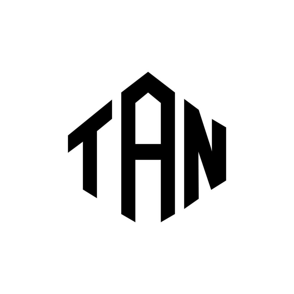 tan letter logo-ontwerp met veelhoekvorm. tan veelhoek en kubusvorm logo-ontwerp. tan zeshoek vector logo sjabloon witte en zwarte kleuren. tan monogram, business en onroerend goed logo.