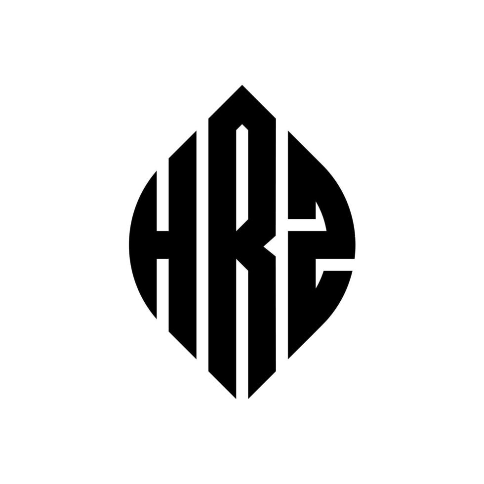 hrz cirkel letter logo ontwerp met cirkel en ellipsvorm. hrz ellipsletters met typografische stijl. de drie initialen vormen een cirkellogo. hrz cirkel embleem abstracte monogram brief mark vector. vector