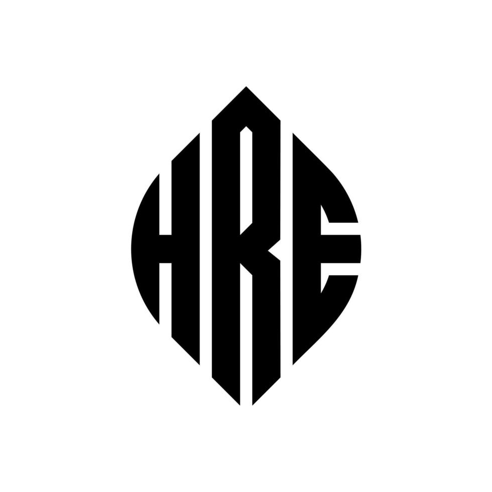 hre cirkel letter logo ontwerp met cirkel en ellipsvorm. hre ellipsletters met typografische stijl. de drie initialen vormen een cirkellogo. hre cirkel embleem abstracte monogram brief mark vector. vector