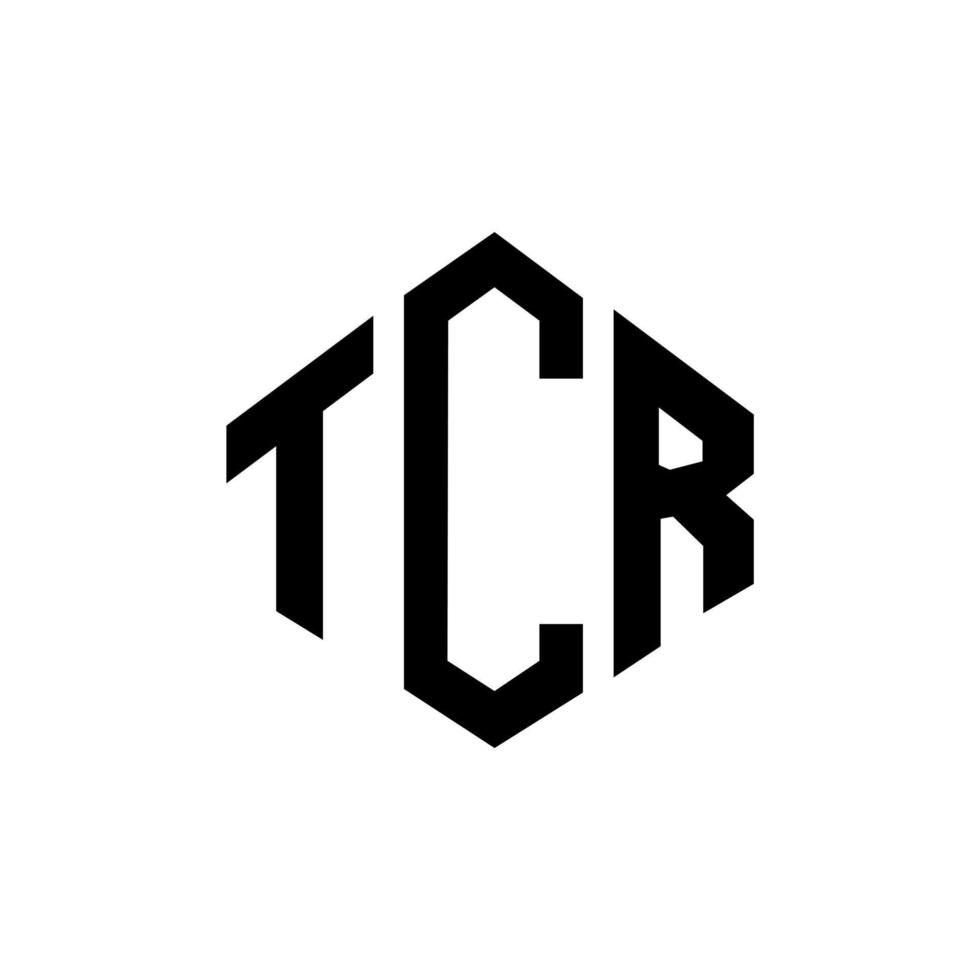 tcr letter logo-ontwerp met veelhoekvorm. tcr veelhoek en kubusvorm logo-ontwerp. tcr zeshoek vector logo sjabloon witte en zwarte kleuren. tcr-monogram, bedrijfs- en onroerendgoedlogo.