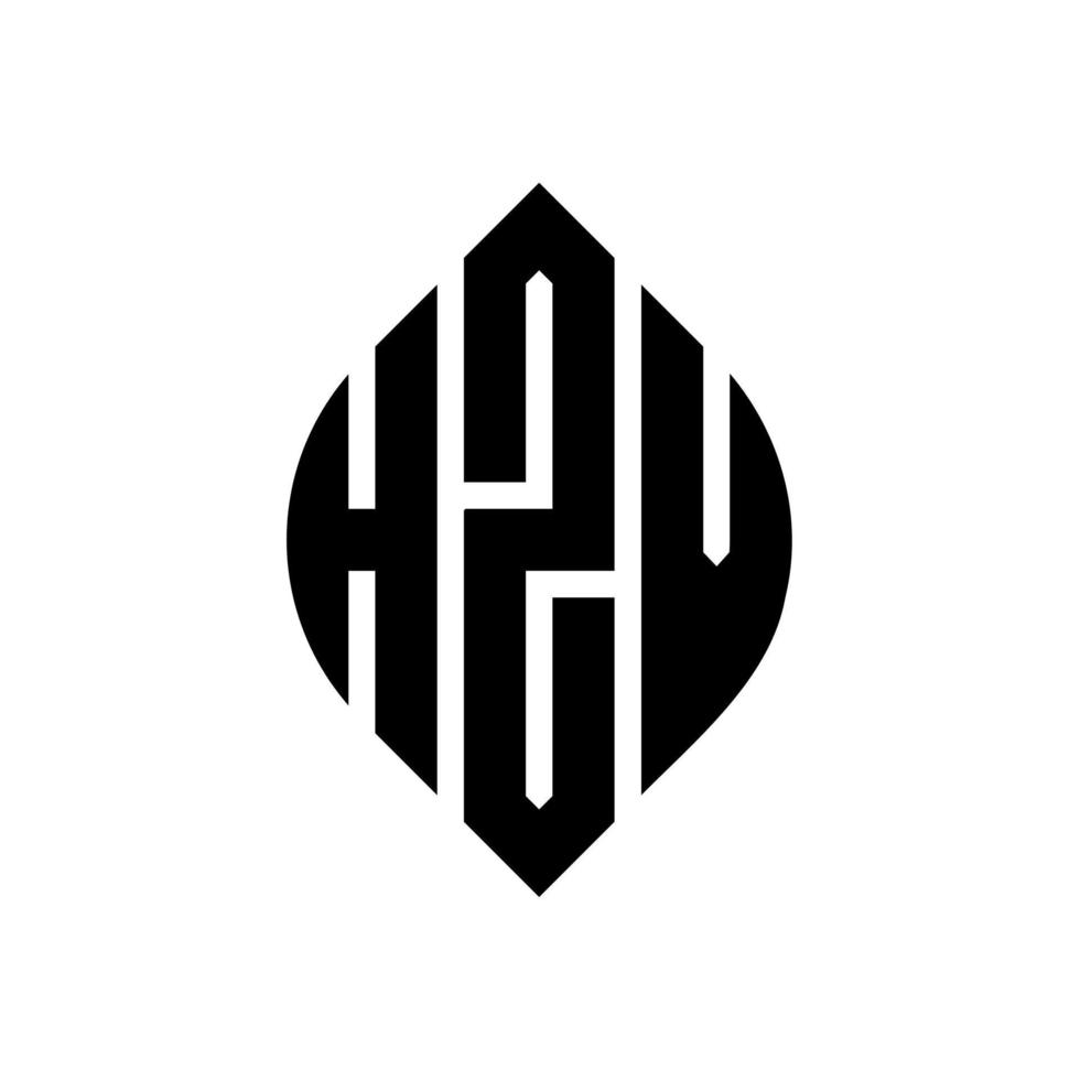 hzv cirkel letter logo ontwerp met cirkel en ellipsvorm. hzv ellipsletters met typografische stijl. de drie initialen vormen een cirkellogo. hzv cirkel embleem abstracte monogram brief mark vector. vector