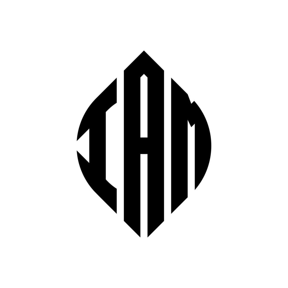 iam cirkel letter logo ontwerp met cirkel en ellipsvorm. iam ellipsletters met typografische stijl. de drie initialen vormen een cirkellogo. iam cirkel embleem abstracte monogram brief mark vector. vector