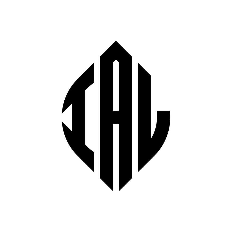 ial cirkel letter logo ontwerp met cirkel en ellipsvorm. ial ellipsletters met typografische stijl. de drie initialen vormen een cirkellogo. ial cirkel embleem abstracte monogram brief mark vector. vector