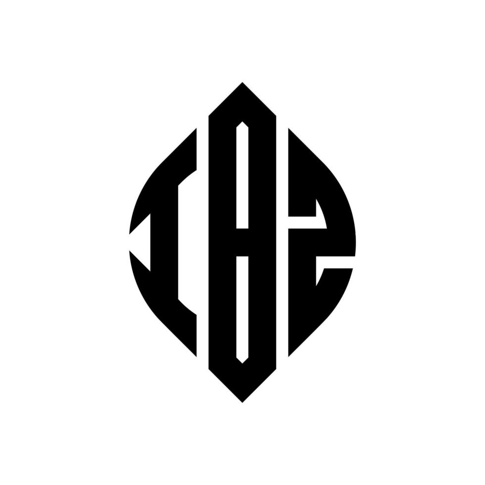 ibz cirkel letter logo ontwerp met cirkel en ellipsvorm. ibz ellipsletters met typografische stijl. de drie initialen vormen een cirkellogo. ibz cirkel embleem abstracte monogram brief mark vector. vector