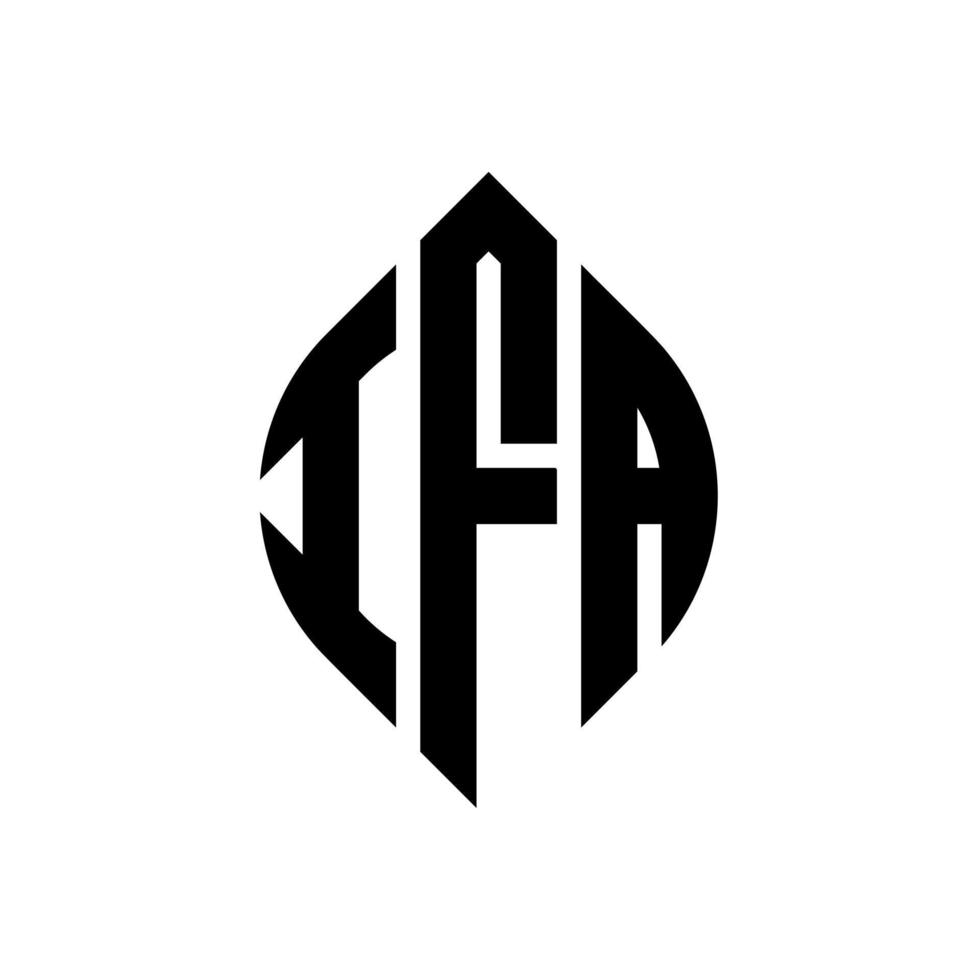 ifa cirkel letter logo ontwerp met cirkel en ellipsvorm. ifa-ellipsletters met typografische stijl. de drie initialen vormen een cirkellogo. ifa cirkel embleem abstracte monogram brief mark vector. vector