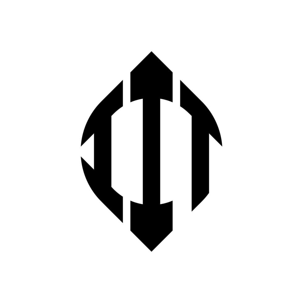 iit cirkel letter logo-ontwerp met cirkel en ellipsvorm. iit ellipsletters met typografische stijl. de drie initialen vormen een cirkellogo. ii cirkel embleem abstracte monogram brief mark vector. vector