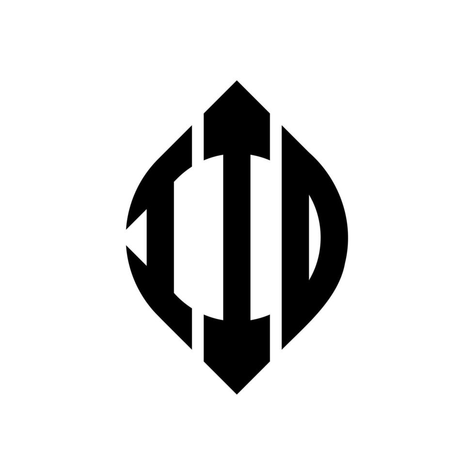 iio cirkel letter logo-ontwerp met cirkel en ellipsvorm. iio ellipsletters met typografische stijl. de drie initialen vormen een cirkellogo. iio cirkel embleem abstracte monogram brief mark vector. vector