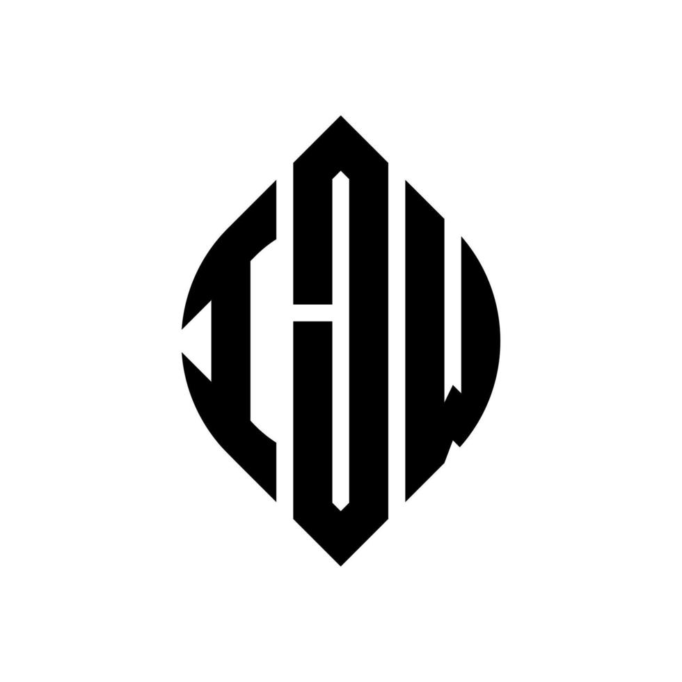 ijw cirkel letter logo-ontwerp met cirkel en ellipsvorm. ijw ellipsletters met typografische stijl. de drie initialen vormen een cirkellogo. ijw cirkel embleem abstracte monogram brief mark vector. vector