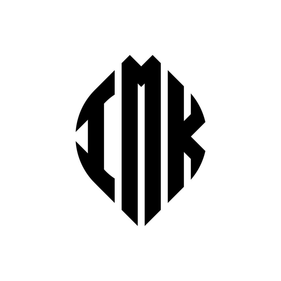 imk cirkel letter logo-ontwerp met cirkel en ellipsvorm. imk ellipsletters met typografische stijl. de drie initialen vormen een cirkellogo. imk cirkel embleem abstracte monogram brief mark vector. vector