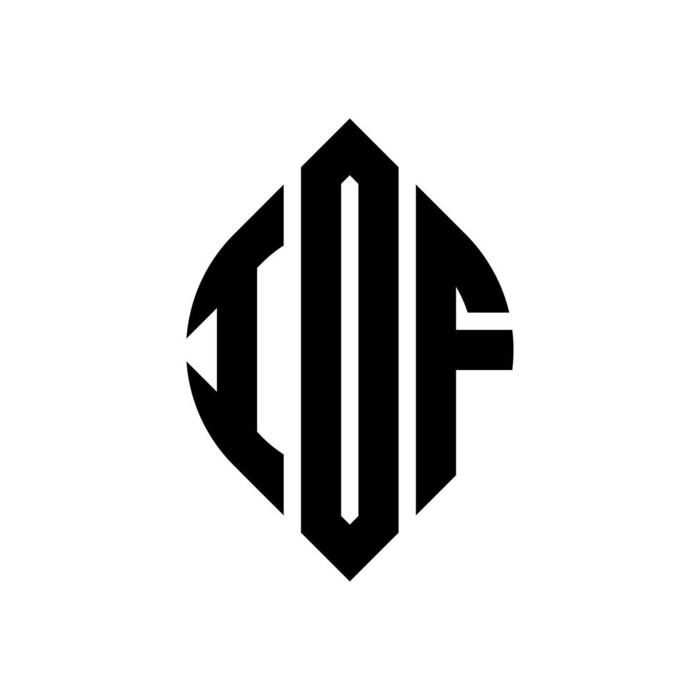 iof cirkel letter logo ontwerp met cirkel en ellipsvorm. iof ellipsletters met typografische stijl. de drie initialen vormen een cirkellogo. iof cirkel embleem abstracte monogram brief mark vector. vector