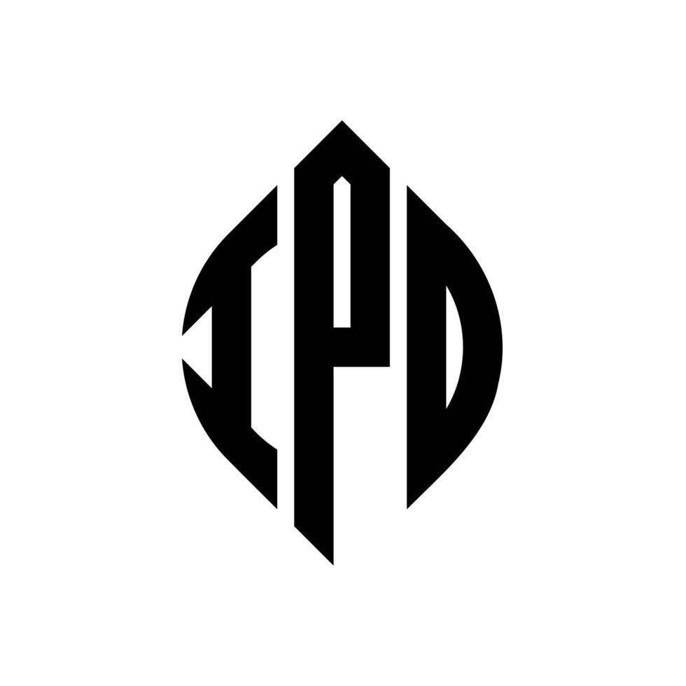 ipd cirkel letter logo ontwerp met cirkel en ellipsvorm. ipd ellipsletters met typografische stijl. de drie initialen vormen een cirkellogo. ipd cirkel embleem abstracte monogram brief mark vector. vector