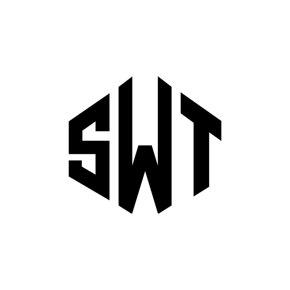 SW letter logo-ontwerp met veelhoekvorm. swt veelhoek en kubusvorm logo-ontwerp. SWT zeshoek vector logo sjabloon witte en zwarte kleuren. SWT-monogram, bedrijfs- en onroerendgoedlogo.