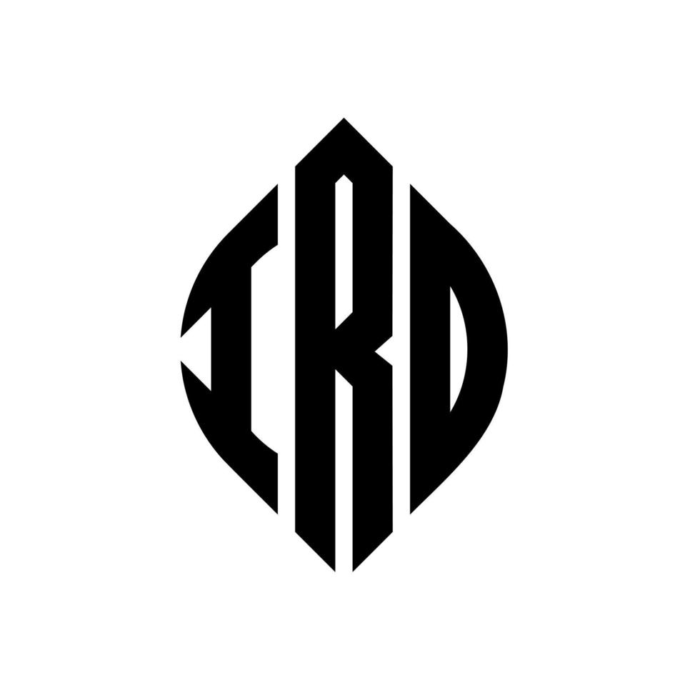 ird cirkel letter logo ontwerp met cirkel en ellipsvorm. ird ellipsletters met typografische stijl. de drie initialen vormen een cirkellogo. ird cirkel embleem abstracte monogram brief mark vector. vector