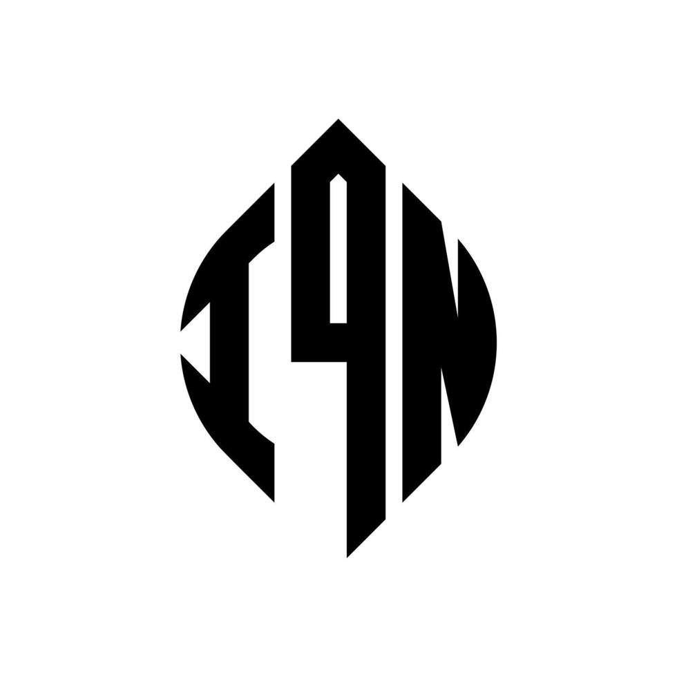 iqn cirkel letter logo ontwerp met cirkel en ellipsvorm. iqn ellipsletters met typografische stijl. de drie initialen vormen een cirkellogo. iqn cirkel embleem abstracte monogram brief mark vector. vector