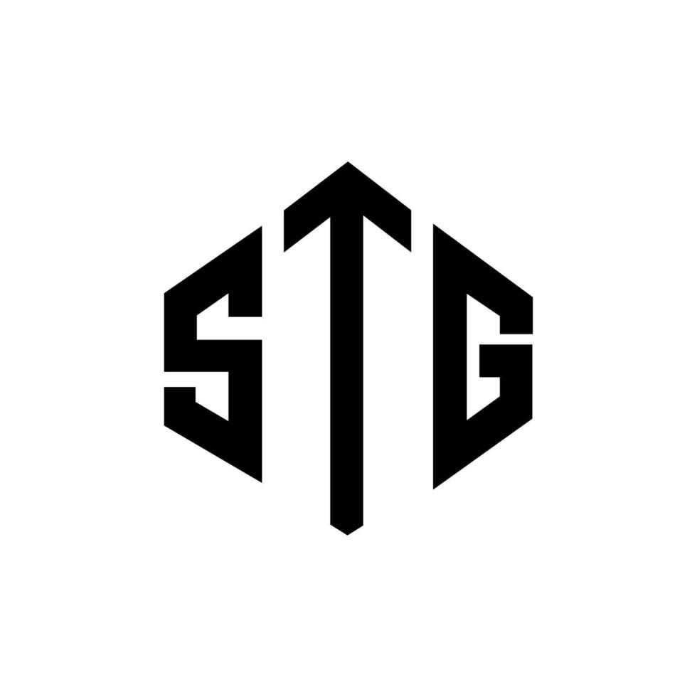 stg letter logo-ontwerp met veelhoekvorm. stg veelhoek en kubusvorm logo-ontwerp. stg zeshoek vector logo sjabloon witte en zwarte kleuren. stg-monogram, bedrijfs- en onroerendgoedlogo.