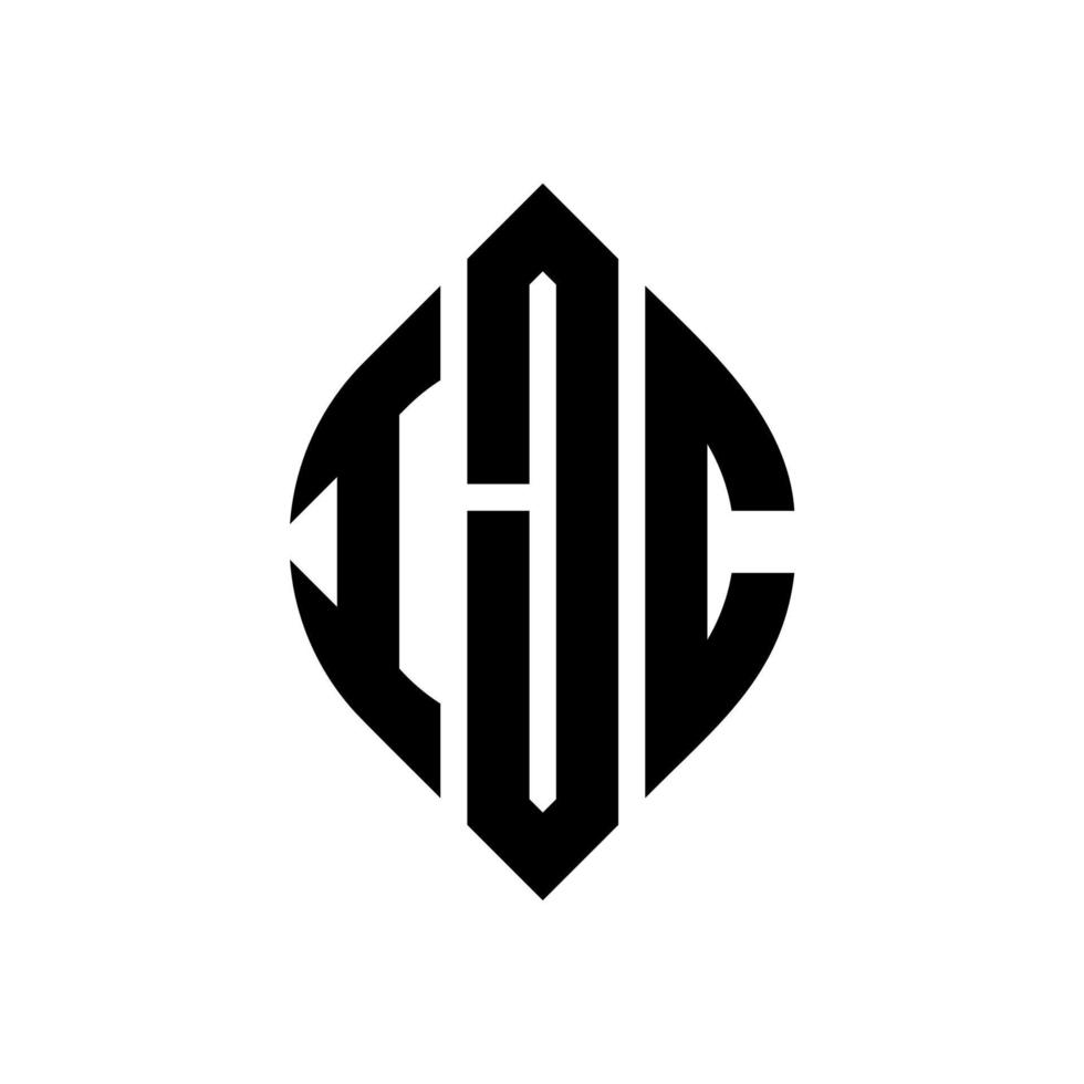 ijc cirkel letter logo-ontwerp met cirkel en ellipsvorm. ijc ellipsletters met typografische stijl. de drie initialen vormen een cirkellogo. ijc cirkel embleem abstracte monogram brief mark vector. vector