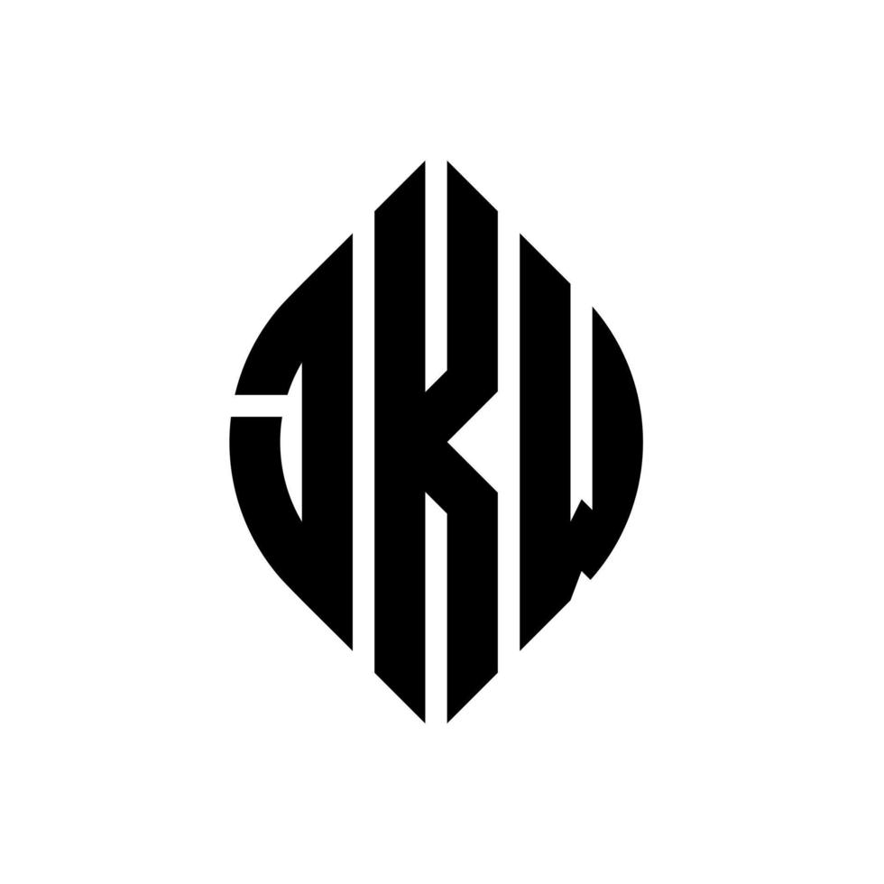 jkw cirkel letter logo ontwerp met cirkel en ellipsvorm. jkw ellipsletters met typografische stijl. de drie initialen vormen een cirkellogo. jkw cirkel embleem abstracte monogram brief mark vector. vector