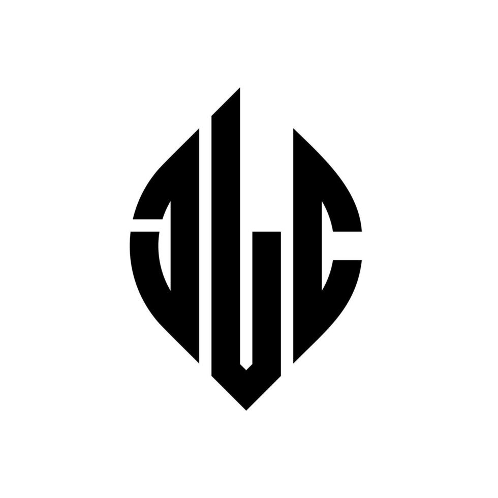 jlc cirkel letter logo-ontwerp met cirkel en ellipsvorm. jlc ellipsletters met typografische stijl. de drie initialen vormen een cirkellogo. jlc cirkel embleem abstracte monogram brief mark vector. vector