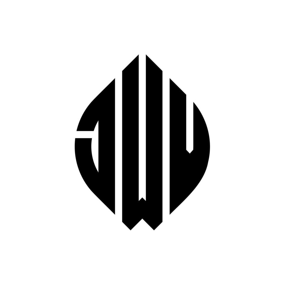 jwv cirkel letter logo ontwerp met cirkel en ellipsvorm. jwv ellipsletters met typografische stijl. de drie initialen vormen een cirkellogo. jwv cirkel embleem abstracte monogram brief mark vector. vector