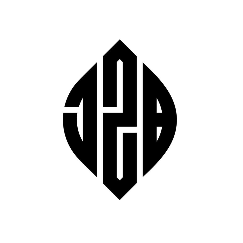 jzb cirkel letter logo-ontwerp met cirkel en ellipsvorm. jzb ellipsletters met typografische stijl. de drie initialen vormen een cirkellogo. jzb cirkel embleem abstracte monogram brief mark vector. vector