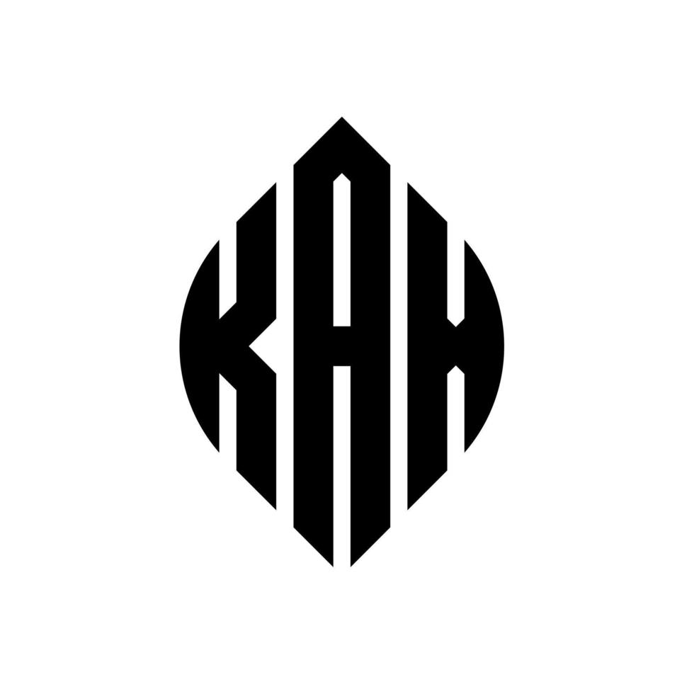 kax cirkel letter logo ontwerp met cirkel en ellipsvorm. kax-ellipsletters met typografische stijl. de drie initialen vormen een cirkellogo. kax cirkel embleem abstracte monogram brief mark vector. vector