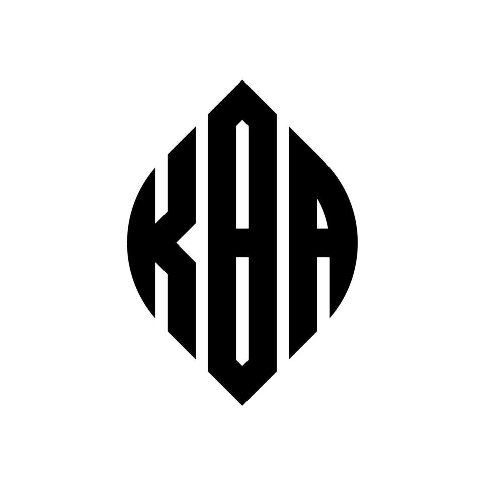 kba cirkel letter logo ontwerp met cirkel en ellipsvorm. kba-ellipsletters met typografische stijl. de drie initialen vormen een cirkellogo. kba cirkel embleem abstracte monogram brief mark vector. vector