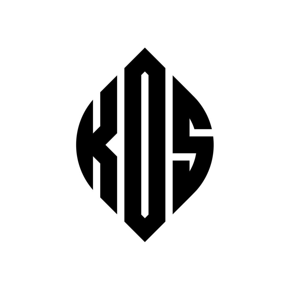 kos cirkel letter logo ontwerp met cirkel en ellipsvorm. kos ellipsletters met typografische stijl. de drie initialen vormen een cirkellogo. kos cirkel embleem abstracte monogram brief mark vector. vector